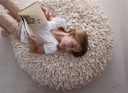 Contemporary Re Cycled T Shirt Pouf And Pillow