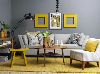 41 stylish grey and yellow living room décor ideas