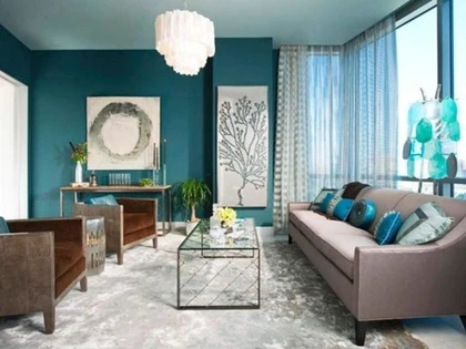 33 Cool Brown And Blue Living Room Designs