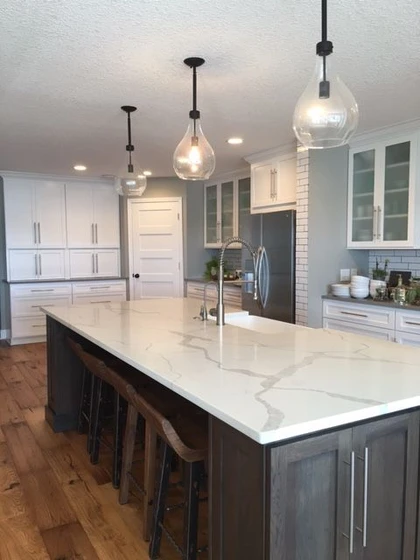 Quartz kitchen island