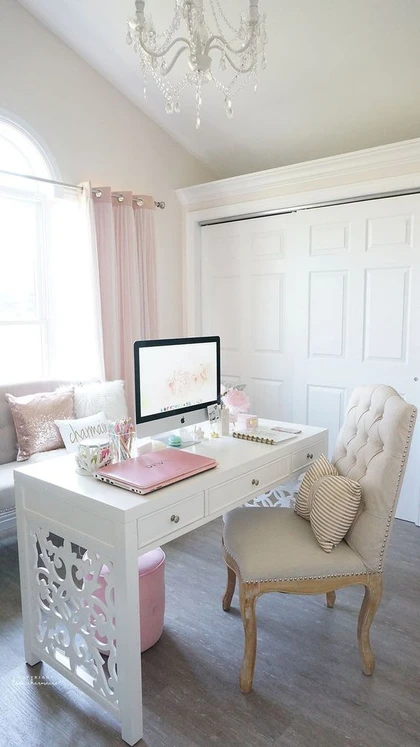 30 Delightful Feminine Home Office Furniture Ideas