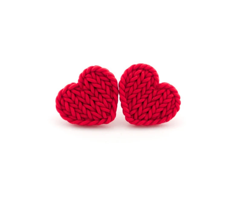 Polymer clay knit jewelry