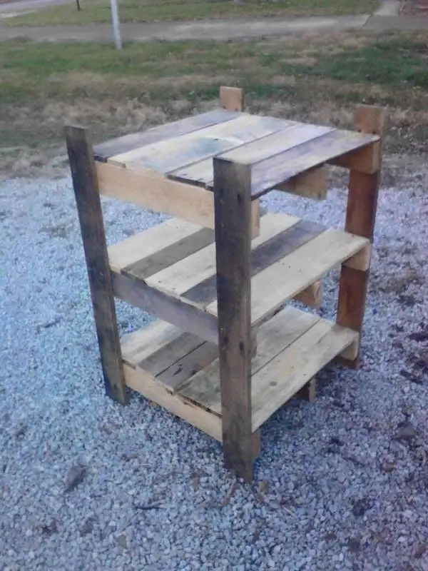 Recycled pallet side table