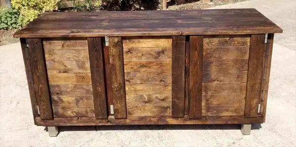 handcrafted wooden pallet indoor bar